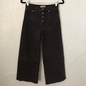 Madewell Wide Leg Crop Black Jeans